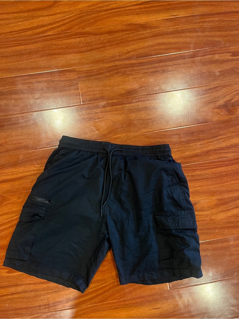 Forever 21 Men's Black Cargo Drawstring Shorts